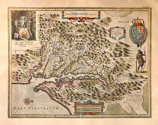 Mercator Gerard - Hondius Jodocus Nova Virginiae tabula 1637 Amsterdam